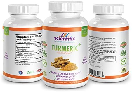 TURMERIC CURCUMIN with BIOPERINE 1200mg. Highest Potency Available. Premium Pain Relief, Inflammation &amp; Joint Support with 95% Standardized Curcuminoids. Non-GMO, Gluten Free Capsules.