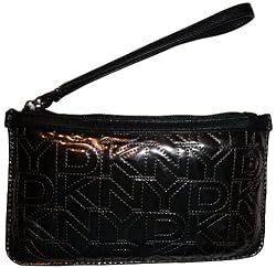 DKNY Wristlet Slgnature Quilted Logo Gunmetal