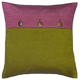 Decorative Handmade Bright Olive & Lavender Thai Silk Cushion Cover / Pillow Sham