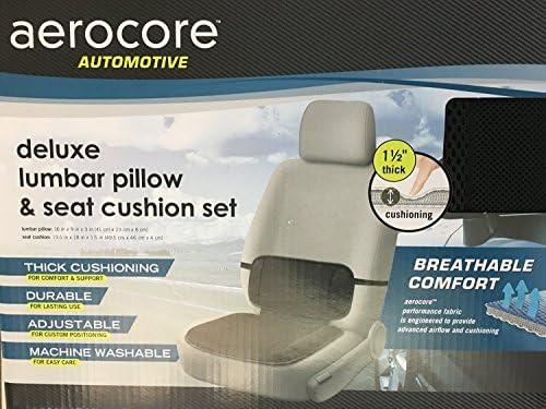 Aerocore Automotive Deluxe Lumber Pillow &amp; Cushion Car Seat Cushion