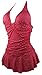 COCOSHIP Red and White Polka dot Retro Vintage One Piece Swimwear Swimsuit 48(FBA)