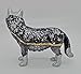 znewlook Pewter Wolf Handmade Jeweled Trinket Box Wolf Figurine Hinged Small Earring Holding Box