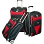 American Flyer Matrix 3 Piece Luggage Set - Black Red