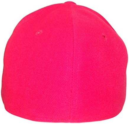 Plain Solid Fitted Curved Bill Baseball Cap (Red, Size 7 5/8)