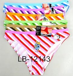 Women's 12-pack 100% Cotton Cross Stripe Bikini Panties