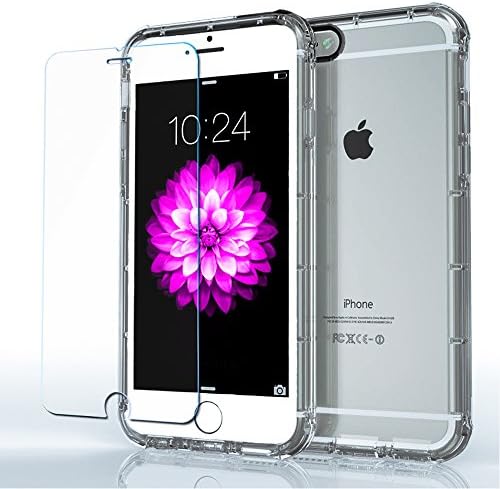 iphone 6s Case with HD Screen Protector , TPU Bumper Cover Shock-Absorption Air Cushion Frame, Anti-Scratch and Clear Back Panel for iphone 6 / 6s 4.7 Inch, Crystal Clear by Deebo