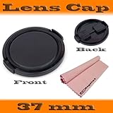 37mm Snap-on Lens Cap Cover for Canon Olympus Camera + Microfiber Cleaning  ....