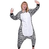 Sunrise Adult Giraffe Onesie Costume Kigurumi Pajamas (Medium, Zebra)