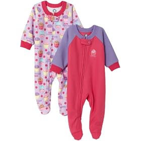 Gerber Yummy Cupcake Blanket Sleepers Two Pack, Fuschia