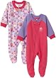 Gerber Yummy Cupcake Blanket Sleepers Two Pack, Fuschia, 24 Months