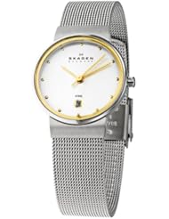 Skagen Womens 355SGSC Two-Tone Mesh Watch