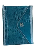 M-Edge Icon Crocodile-embossed Patent Leather Kindle Jacket (Fits 6" Display, Latest Generation Kindle), Azure
