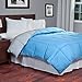 Lavish Home Reversible Down Alternative Comforter, Twin, Light Blue/Grey