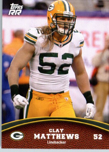 2011 Topps Rising Rookies Football Card # 76 Clay Matthews - Green Bay Packers - NFL Trading Card Protective Screwdown Display Case