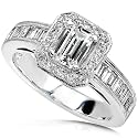 1-3/4ct TW Certified Emerald Diamond Engagement Ring in 18kt Gold (Size 6.5)