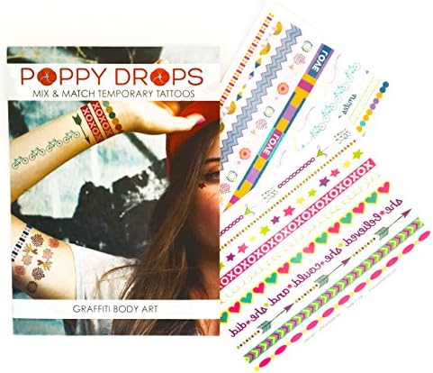 Graffatti Body Art Temporary Tattoo Set - Non-toxic, Hypoallergenic, Safe for All Ages By Poppy Drops