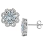 1/3ct Diamond and 2ct Aquamarine Earrings in 14k White Gold, H-I, I1-I2
