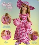 Barbie & Me Fashions Pink Dress with Pink, Lavender and Magenta Flowers, Purple Bow Tied Belt, Tea Party Accessories, Hat and Shoes H8333 H8337