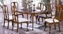 7 Pc Oak Finish Queen Anne Solid Wood Dining Set (Table w/ 6 Chairs)