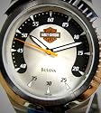 Harley-Davidson Men's Bulova Watch, Speedometer Silver Patterned Dial, Stainless Steel. 76A123