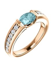 18K Rose Gold 7.00x5.00mm Oval Cut Mozambique Blue Paraiba Tourmaline and Diamond Ring -- LIFETIME WARRANTY