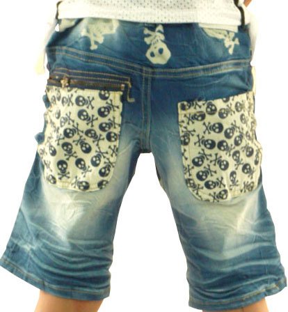 【120cm】スカル 総柄 ハーフパンツ／APPLE SMILE【韓国子供服】