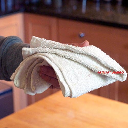 5.5LB COTTON TERRY CLOTH CLEANING TOWELS SHOP RAGS JUMBO 16X19 SUPER HEAVY DUTY