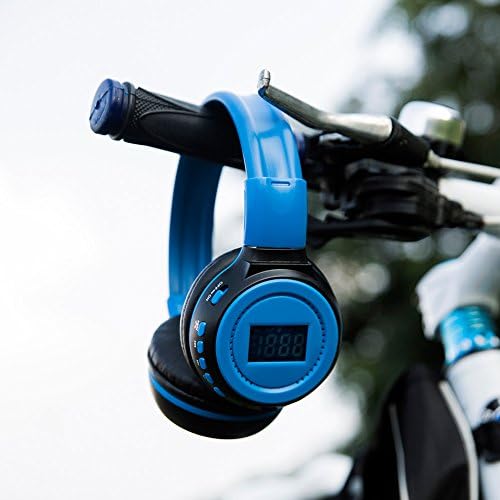 N65 Hi-fi Digital Stereo Wireless Overhead Headset Headphones Headpiece Support SD/TF FM Msic Player LCD Screen Display (Blue)