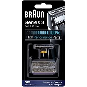 Braun Replacement Foil & Cutter - 31S, Series 3, Contour, Flex Integral - 5000 Series - Silver
