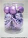 Christmas Ornaments Set Of 18Pc Purple Mat Painted Shiny Decorated Glitter 6 Onion, 6 Egg And 6 Pear Shapes
