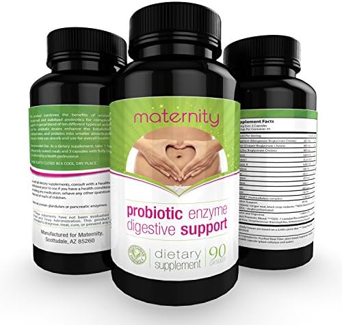 Maternity - Probiotic Enzyme Digestive Support - Nutritional Supplements and Prenatal Vitamins - Multivitamins - Enhance Your Immune System To Decrease Your Baby's Risk of Allergies