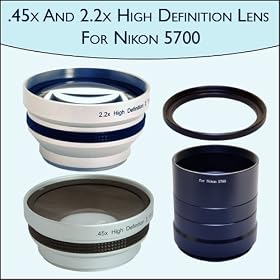 .45x Wide Angle & 2.2x Telephoto Pro Lens Set for Nikon Coolpix 5700