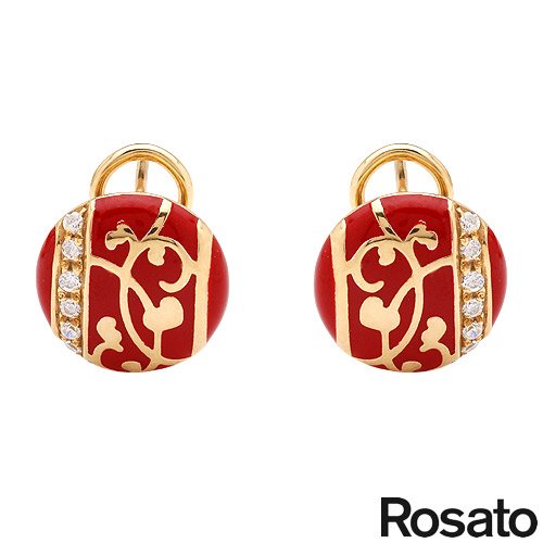 ROSATOは赤エナメルと14K/925ゴールドメッキシルバーにキュービックジルコニアを使用するとイタリアニースイヤリングで作られた。総項目重量6.5グラムの長さ14mmの ROSATO Made in Italy Nice Earrings With Cubic zirconia in Red Enamel and 14K/925 Gold plated Silver. Total item weight 6.5g Length 14mm