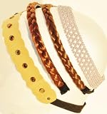 Fall Fashion Designer Headbands Set of 4 with Hair Braid Headband & Pearl Headband & Bohemian Headband Styles (Light)