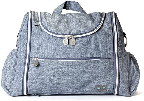Gitta Double Multi Function Baby Mom Nappy Changing Diaper Bag, Blue Denim
