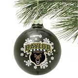 Baylor Bears Green Snowflake Glass Ornament