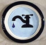 Melia Black Tap Design Ceramic Dog Bowl-LARGE