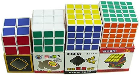 Black Cube Puzzle Bundle Pack,2x2x2,3x3x3,4x4x4,5x5x5 Set,shengshou Speed Cube Collection