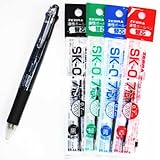 Zebra B4sa1 Clip-on Multi Multifunctional Pen (0.7mm Black, Blue, Red and Green + 0.5mm Mechanical Pencil) - Black Barrel & 4colors Ink Pens Refills Value set(with Values Japan Original Discription of Goods)