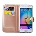 Ularmo S6 Edge Case, S6 Edge Cover, S6 Edge Wallet Cover, Luxury Leather Flip Stand Wallet Cover With Card Slot For Samsung Galaxy S6 Edge G9250 (rose gold)