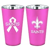 NFL New Orleans Saints 16-Ounce Breast Cancer Awareness Lusterware Pint Glass Set