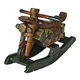 IMAGE OF Antique Style Wooden Motorcycle Design Decorative Rocking Horse 18