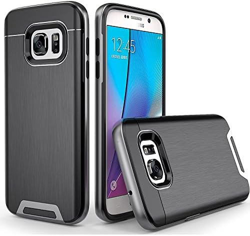 Galaxy S7 Case -- Artech 21 [Dallas Lazer Series] Slim Dual Layers [ Shockproof ] [Drop Proof ] Textured Pattern Anti-Slip Protective Cover Case For Samsung Galaxy S7 -- [SteelSilver]