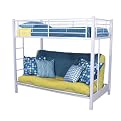 Twin over Futon Metal Bunk Bed - White (FutonƑ