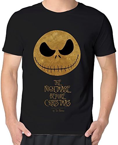 The Nightmare Before Christmas Animation Men 100% Cotton T-shirts Black