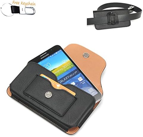 iPhone 6S 6 Belt Clip Case, High Grade Leather Hrizontal Belt Clip Pouch Holster Case with Magnetic Closure/ Belt Clip /Belt Snap/1 Card Slot for Apple iPhone SE 5S Samsung S5 S4+Keychain-5 inch-Black