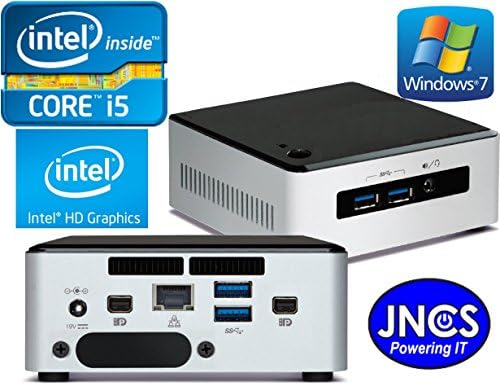 Intel NUC5i5MYHE NUC System w/vPro, WiFi 7265AC M.2 Card - 8gb DDR3 - 250GB M.2 SSD - Windows 7. For HDMI, DVI, or VGA a MiniDP adapter will be required.