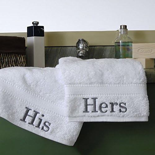 Authentic Hotel Personalized His and Hers Turkish Cotton Hand Towels (Set of 2)