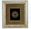 Asian Style Antique Finish Shadow Box With Antique Coin