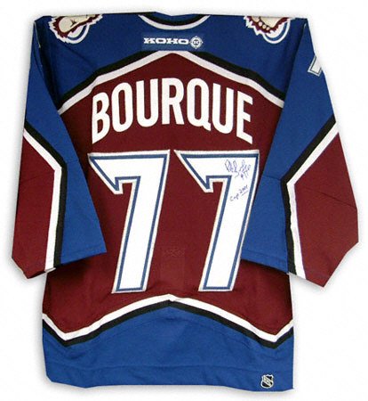 Buy Ray Bourque Colorado Avalanche Autographed Burgundy Jersey with Stanley Cup 2001 Patch by Mounted Memories